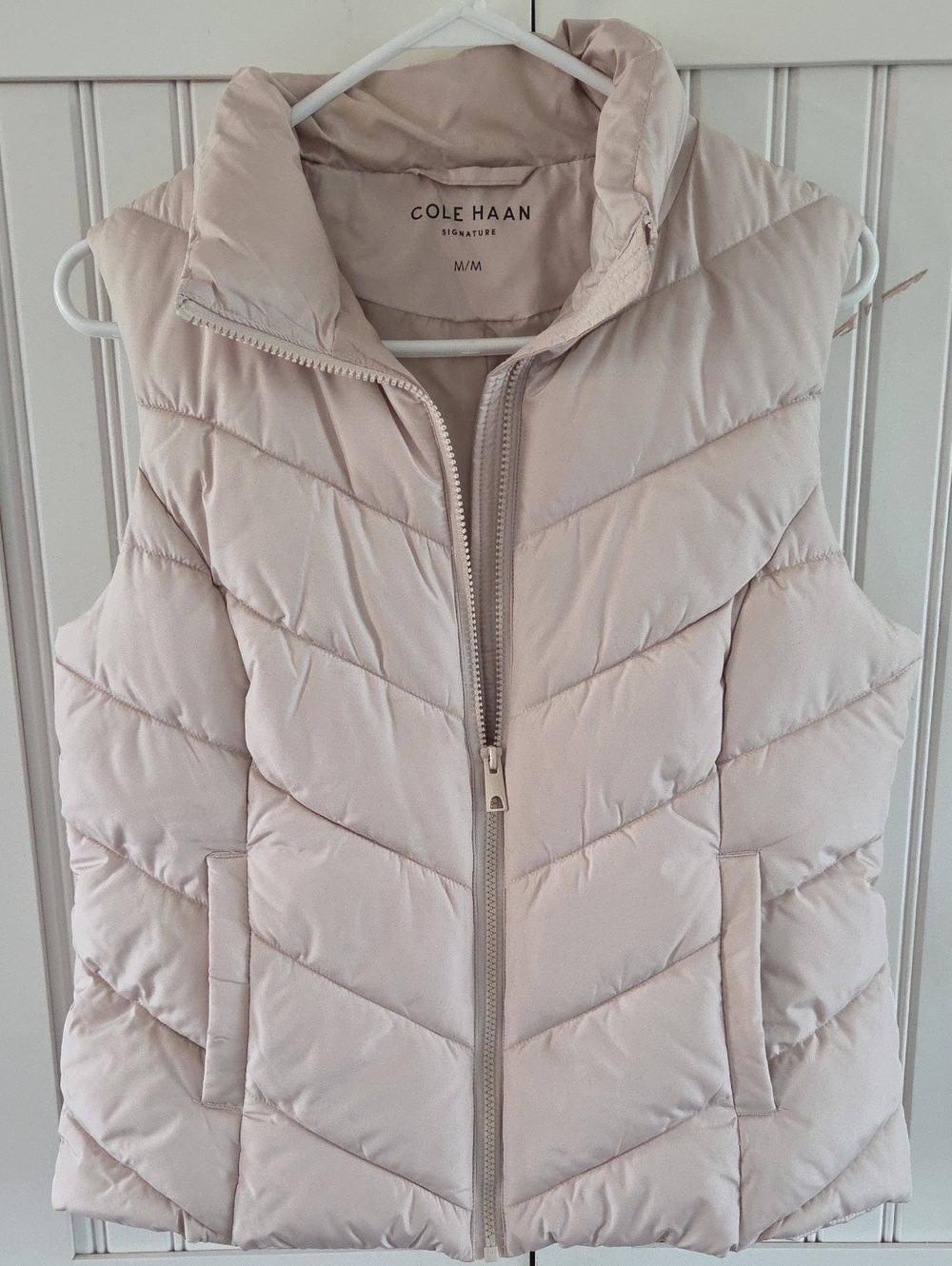Cole Haan Womens Beige Puffer Vest Size M